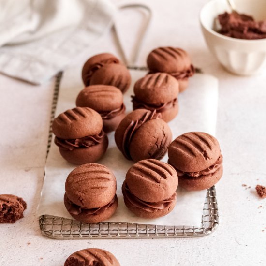 Soft chocolate sandwich cookies