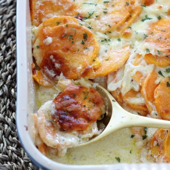 Au Gratin Sweet Potatoes