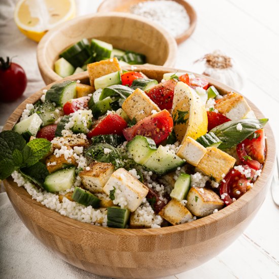 Vegan Couscous Salad With Tofu