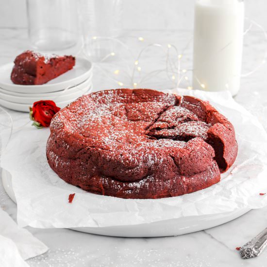 Flourless Red Velvet Fallen Cake