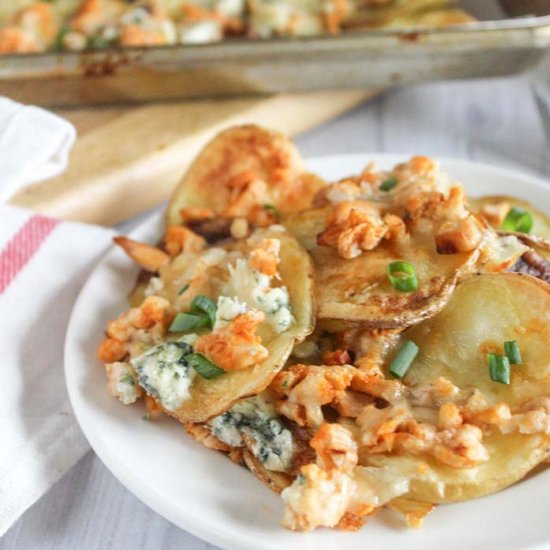 Buffalo Chicken Potato Nachos