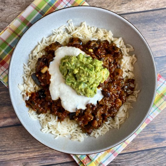 Eggplant-Portobello Chili