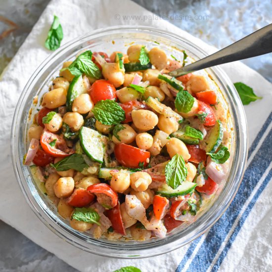 Chickpea Salad -Mediterranean Style