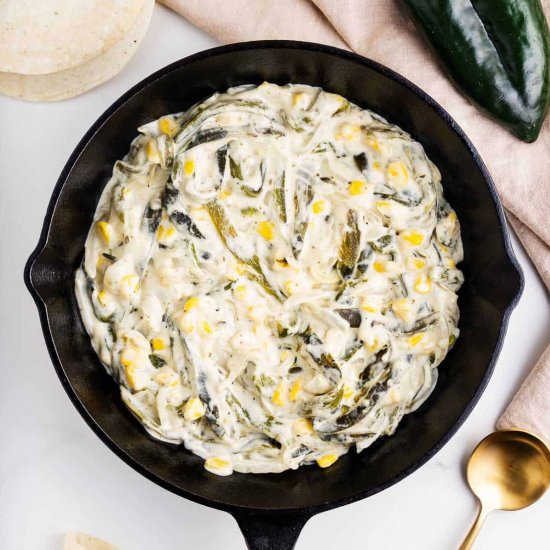 Vegan rajas con crema