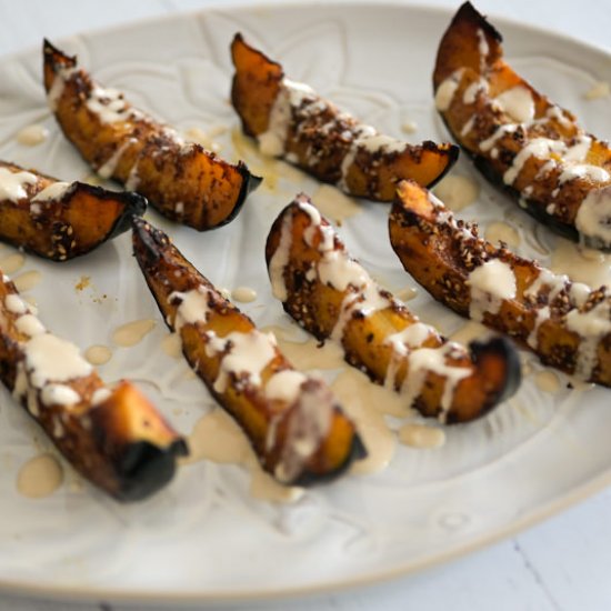 Sumac Roasted Acorn Squash Tahini