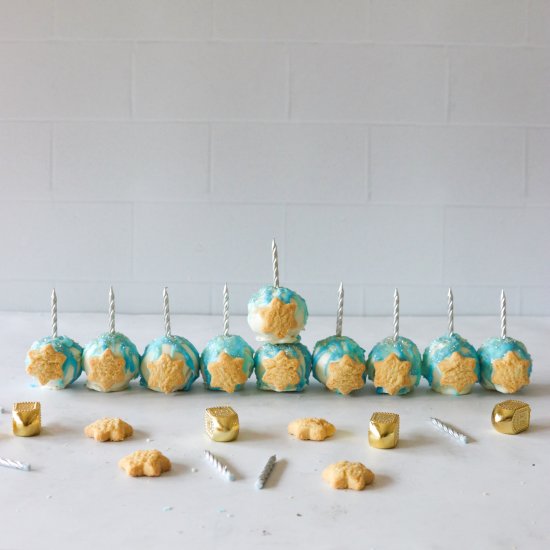 Shortbread Cake Ball Menorah