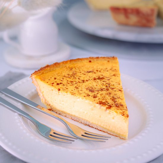 Easy Vegan Baked Custard Tart