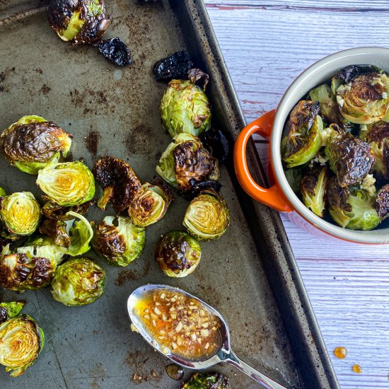 Cider Glazed Crispy Brussel Sprouts