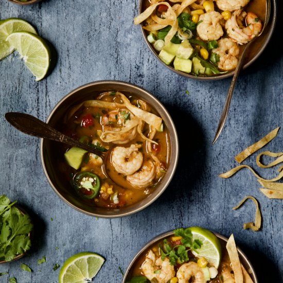 Shrimp and Corn Tortilla Soup