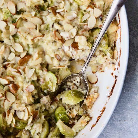 Brussels Sprout Wild Rice Casserole