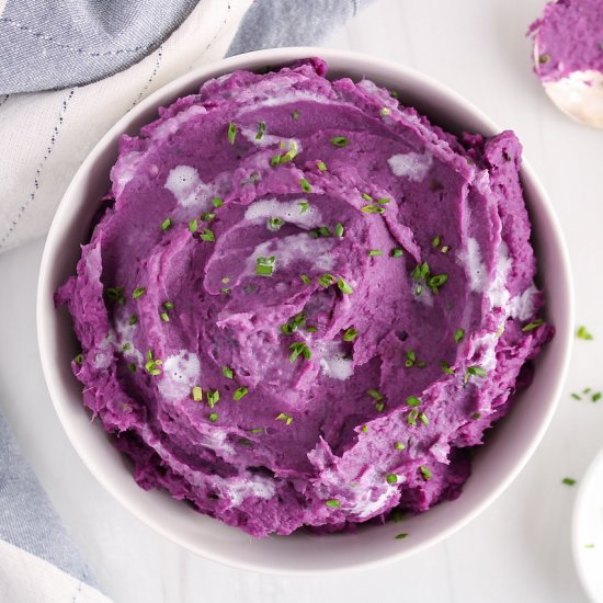 Vegan Mashed Purple Sweet Potatoes