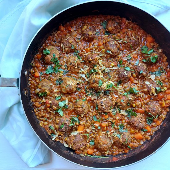 Lentil With Beef Meatballs