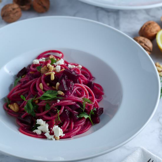 Beetroot and Feta Pasta