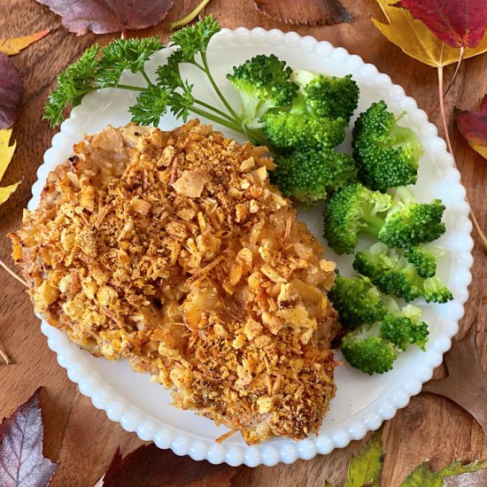 Baked Crumble-y Parmesan Pork Chops