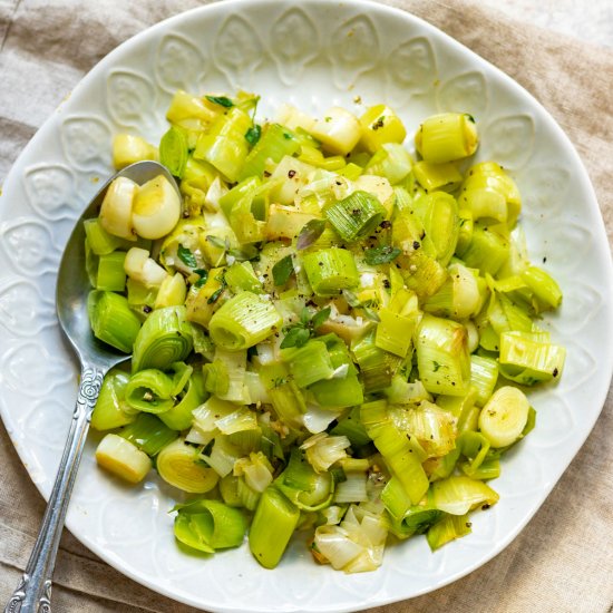 Buttered Sauteed Leeks