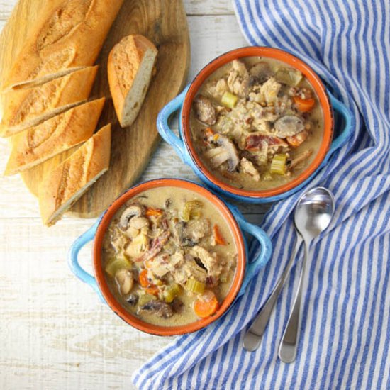 Leftover Turkey Wild Rice Soup