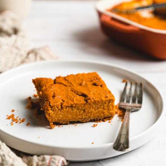 Small Batch Tofu Pumpkin Pie Bars