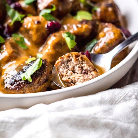 Sage Turkey Cranberry Meatballs