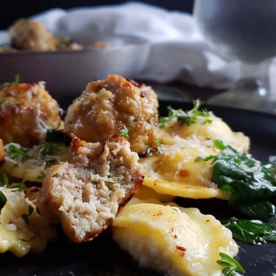 Baked Sage and Chicken Meatballs