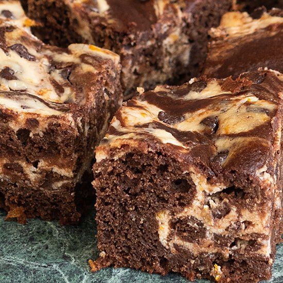 Coffee Brownie With Ricotta Swirl