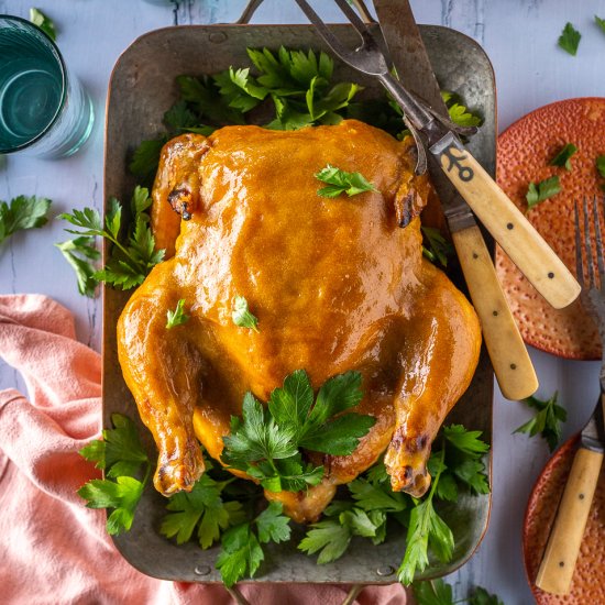 Apricot Glazed Roast Chicken