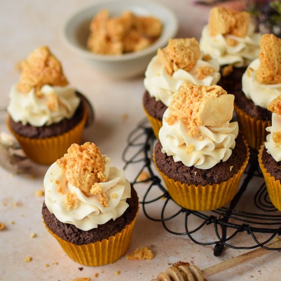 Chocolate Honeycomb Cupcakes