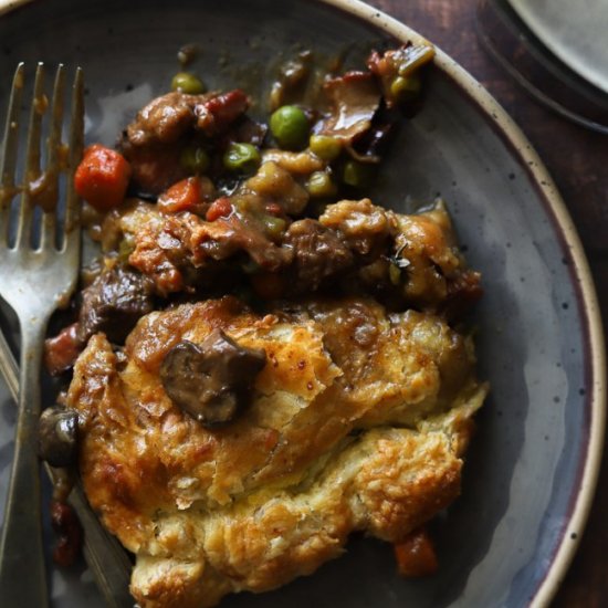 Mushroom Beef Puff Pastry Pie