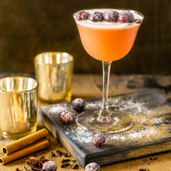 Spiced Cranberry Bourbon Sour