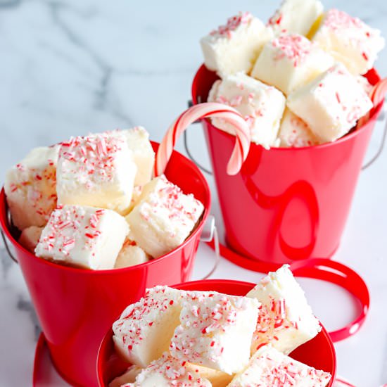 White Chocolate Peppermint Fudge