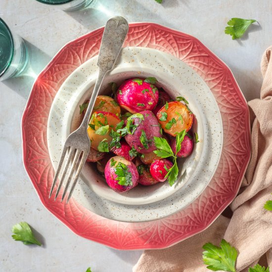 Maple Glazed Radishes