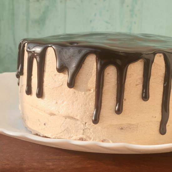 Eggless chocolate chip layer cake