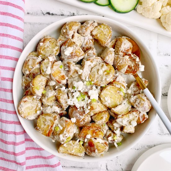 Roasted Potato Salad &Feta Dressing