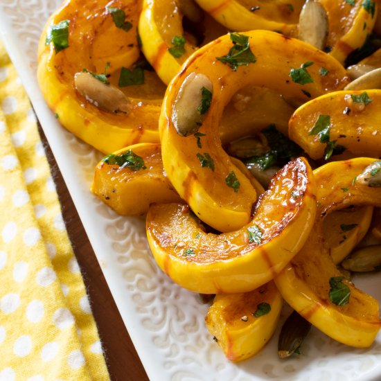 Roasted Delicata Squash with Maple