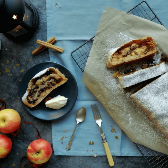 Christmas apple strudel