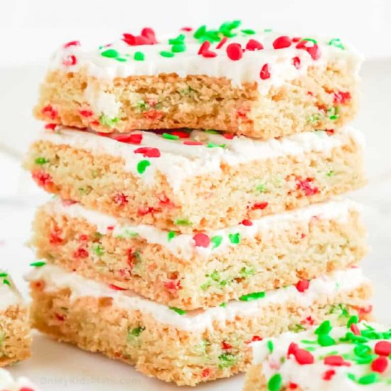 Christmas Frosted Sugar Cookie Bars