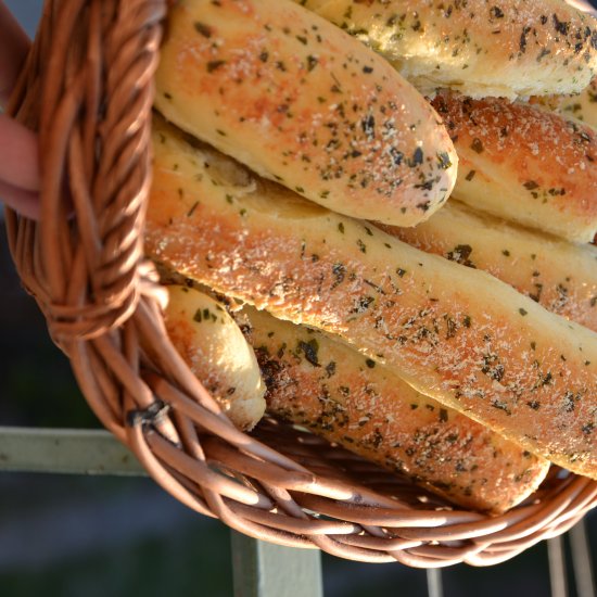 Parmesan and garlic soft breadstick