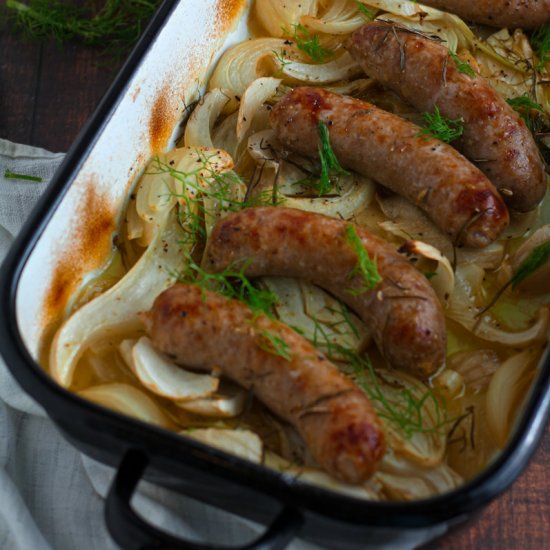 Roast Sausages and Fennel