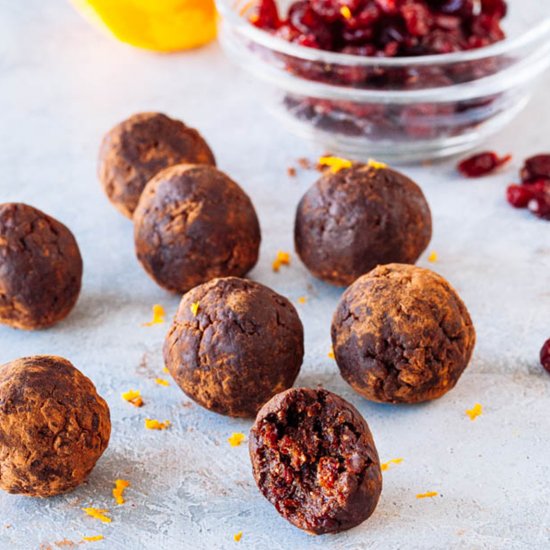 Cranberry Orange Hemp Energy Balls