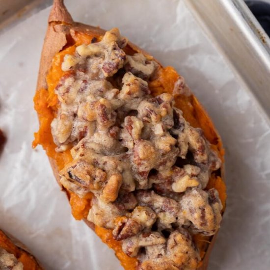 Pecan pie twice baked sweet potatoe