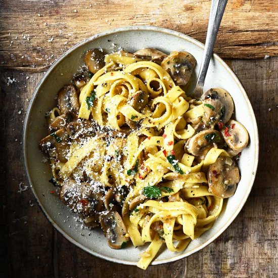 Parmesan Mushroom Tagliatelle