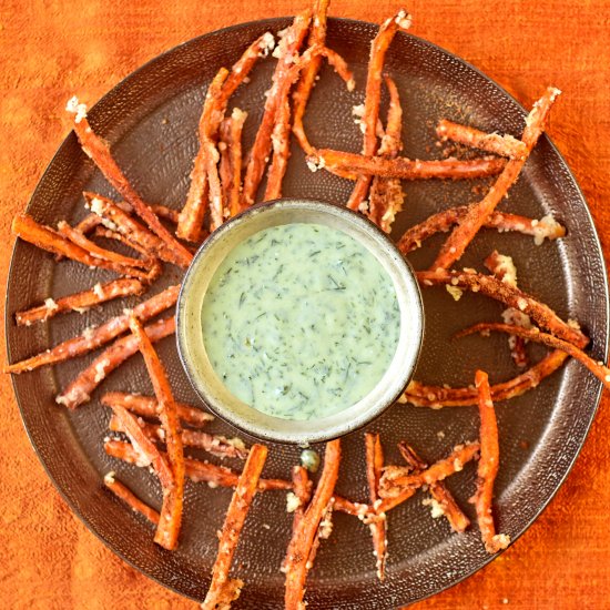 carrot tempura with vegan aioli