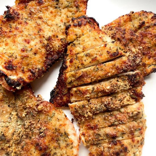 Air Fryer Parmesan Crusted Chicken