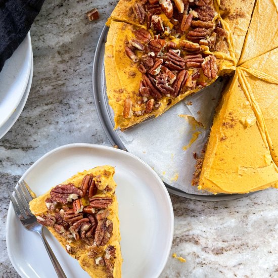 Raw vegan pumpkin cheesecake