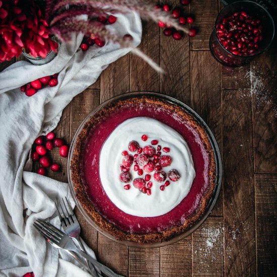 Vegan Cranberry Custard Pie