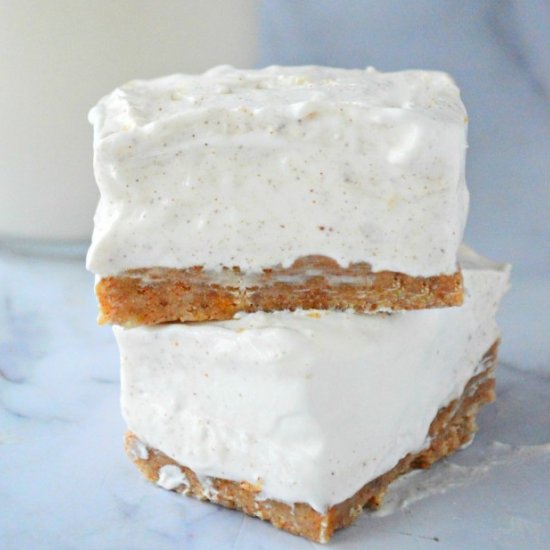 LOW CARB EGGNOG CHEESECAKE BARS