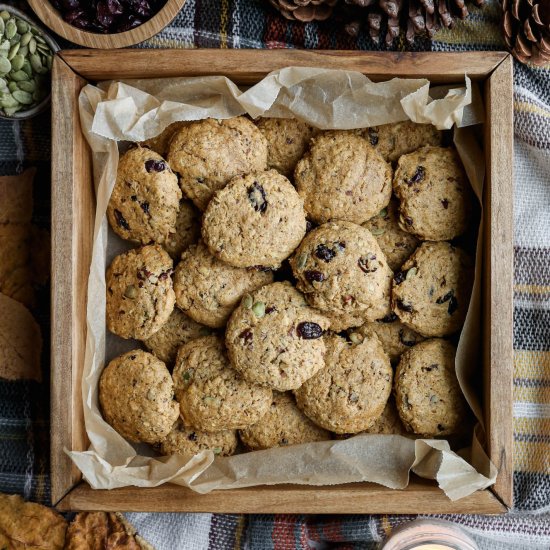 Pumpkin Cranberry Breakfast Cookies