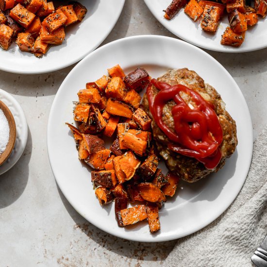 Mini Meatloaves and Sweet Potatoes