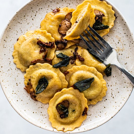 Brown Butter Mushroom Ravioli