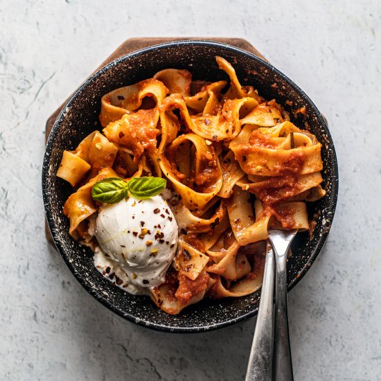 pappardelle with arrabbiata sauce