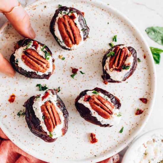 Vegan Pecan Stuffed Dates